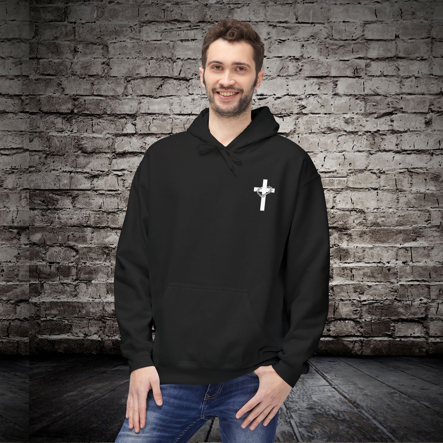 Faith-Inspired Fleece Hoodie - Jesus Took My Place