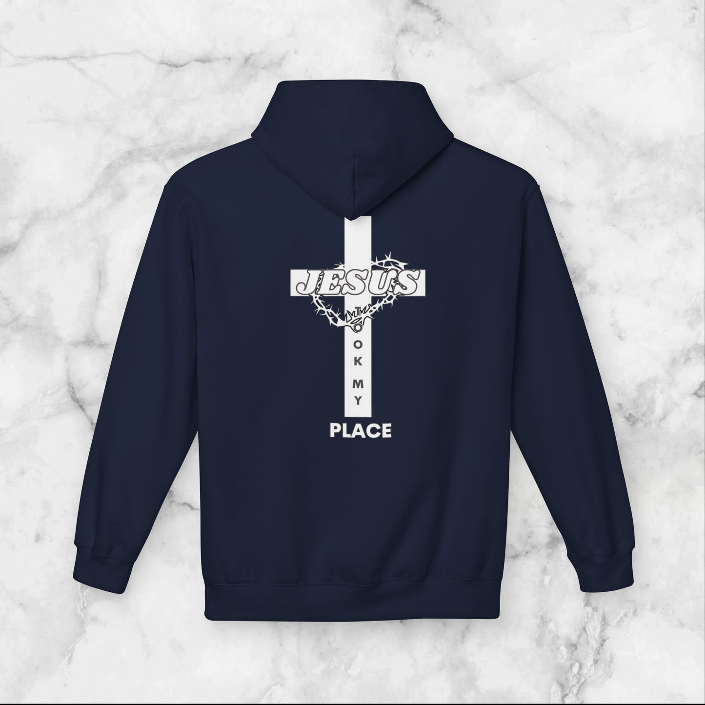 Faith-Inspired Fleece Hoodie - Jesus Took My Place