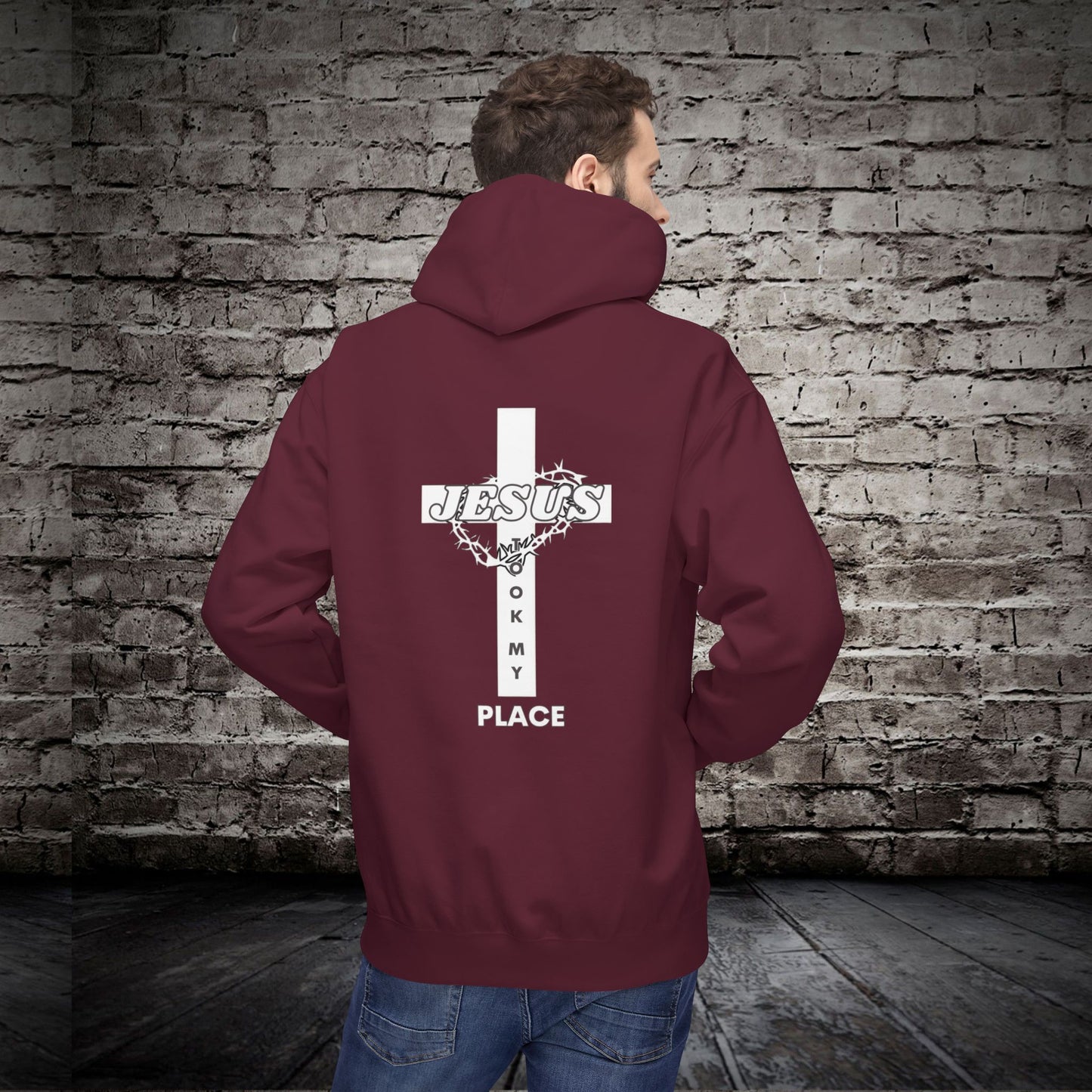 Faith-Inspired Fleece Hoodie - Jesus Took My Place