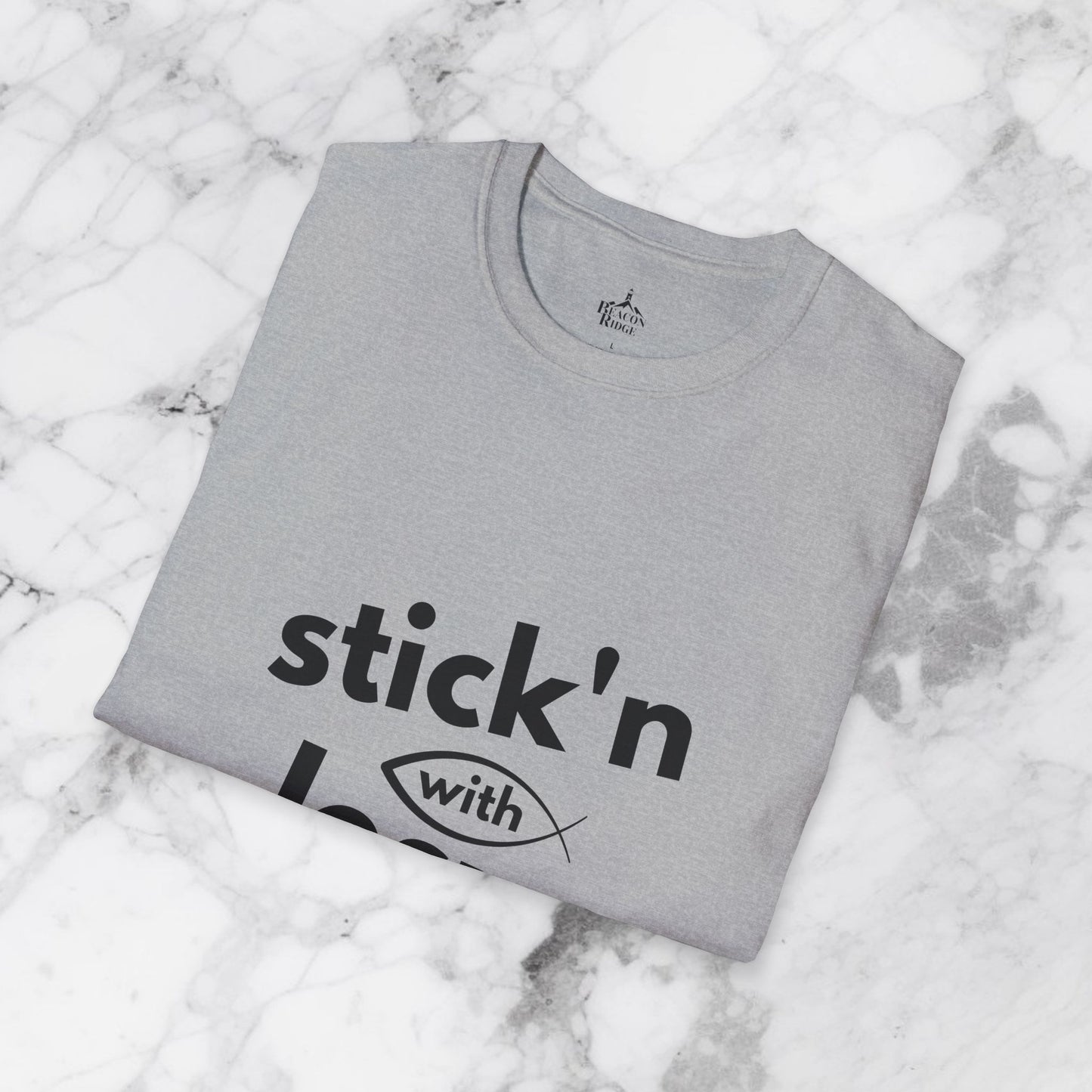Cotton Tee Stick'n with Jesus Unisex Softstyle Christian T-Shirt