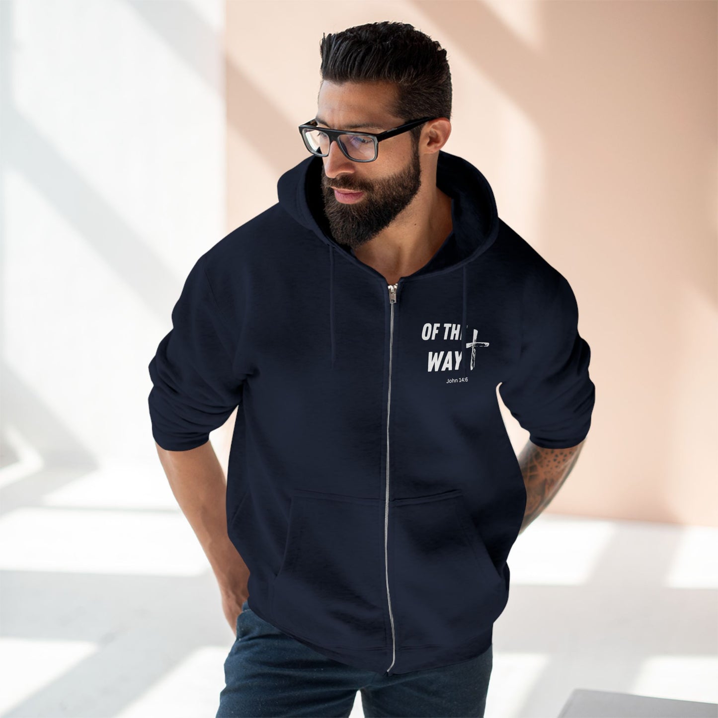 Christian Zip Hoodie, Bible Verse Hooded Sweatshirt, Religious Jacket, Faithful Apparel, Christian Clothing, Religious Gift Idea