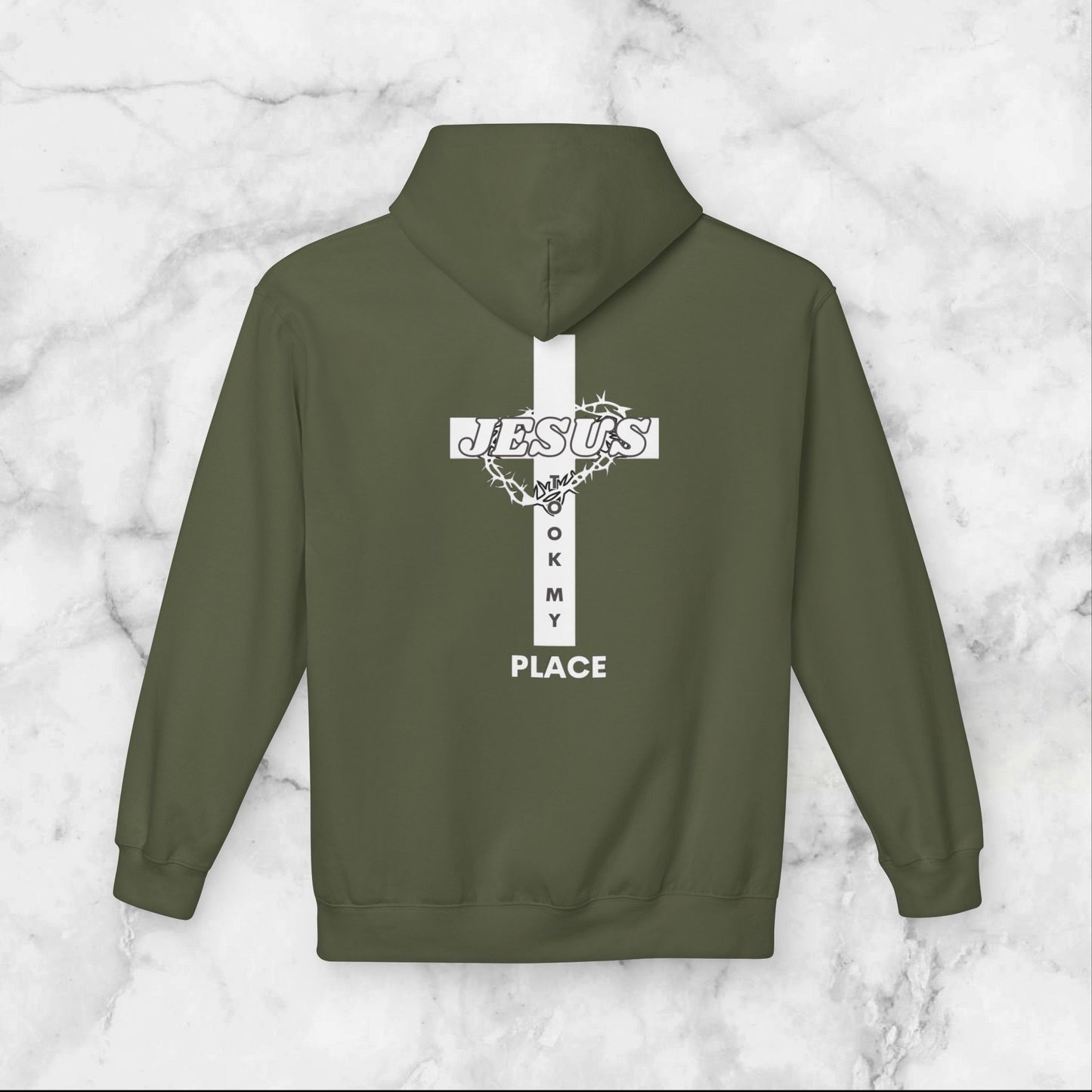 Faith-Inspired Fleece Hoodie - Jesus Took My Place