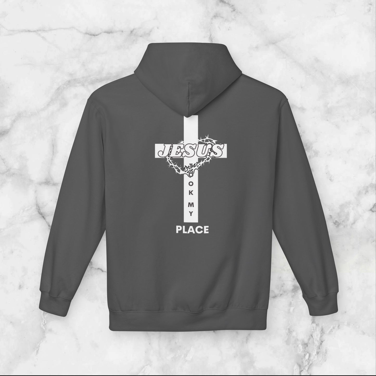Faith-Inspired Fleece Hoodie - Jesus Took My Place