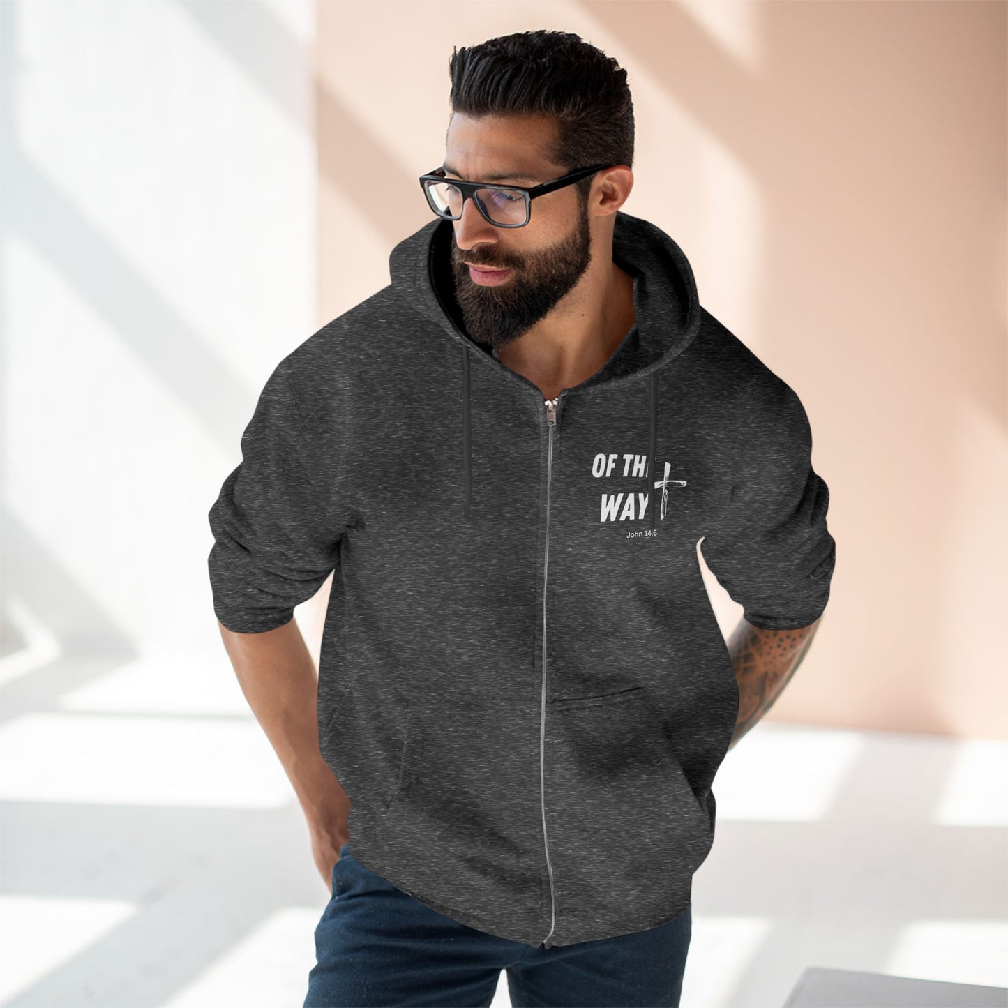 Christian Zip Hoodie, Bible Verse Hooded Sweatshirt, Religious Jacket, Faithful Apparel, Christian Clothing, Religious Gift Idea