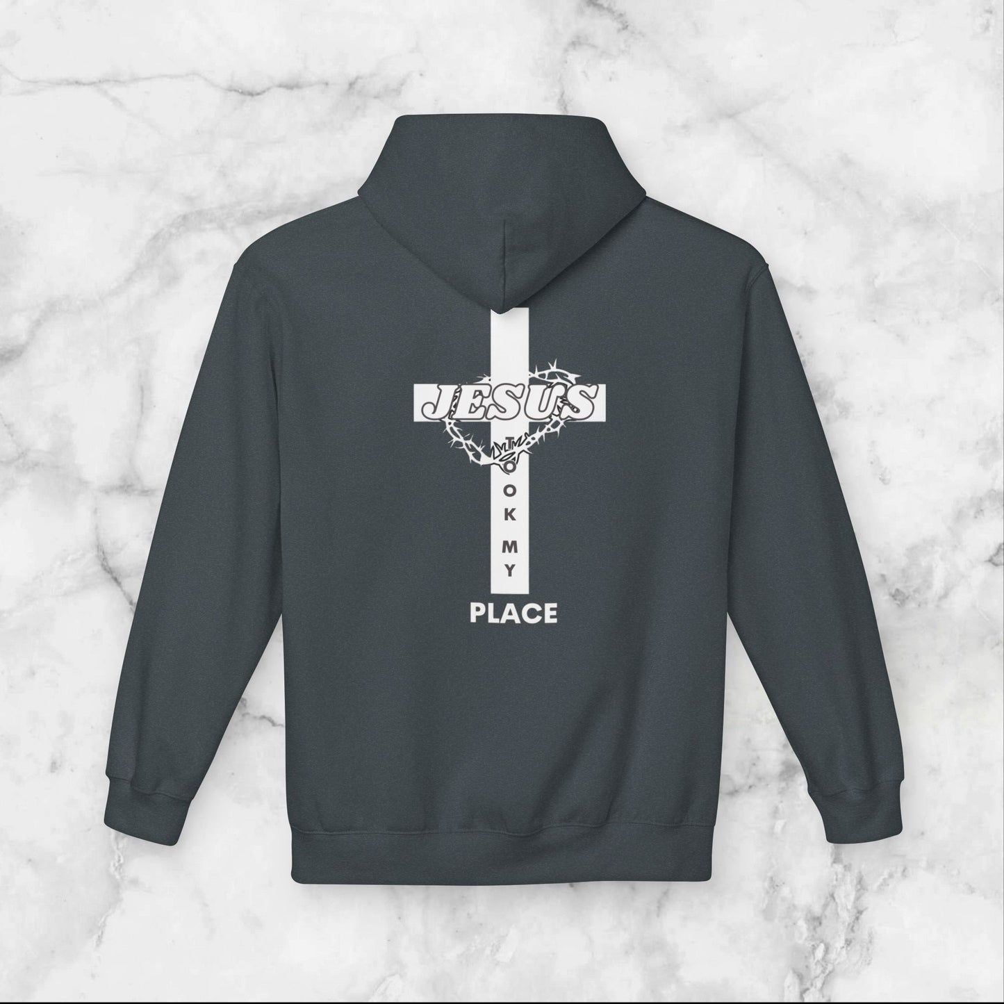 Faith-Inspired Fleece Hoodie - Jesus Took My Place