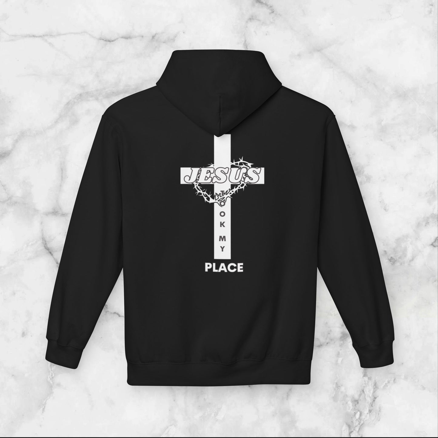 Faith-Inspired Fleece Hoodie - Jesus Took My Place