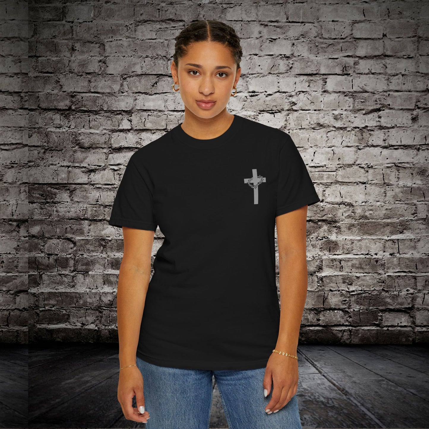 Faith-Inspired Unisex Garment-Dyed T-Shirt - 'Jesus Took My Place' Design