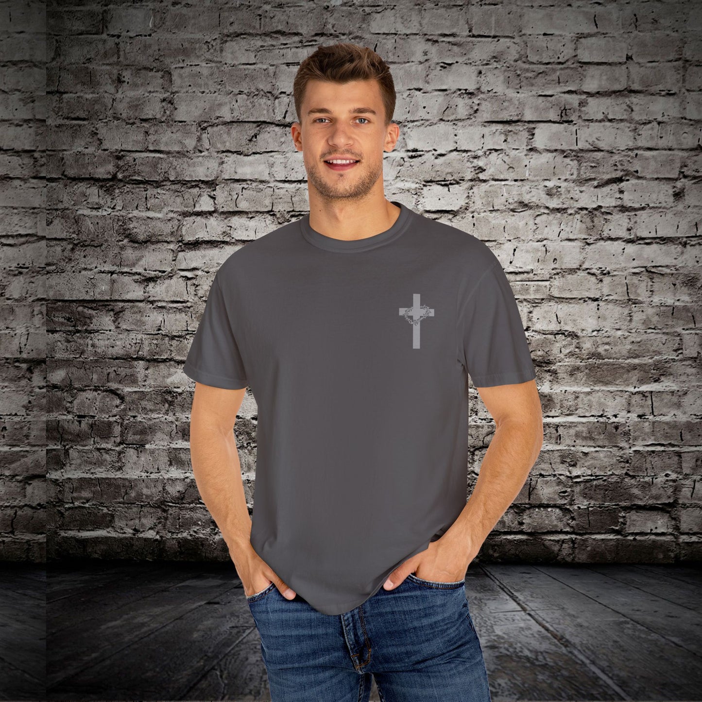 Faith-Inspired Unisex Garment-Dyed T-Shirt - 'Jesus Took My Place' Design