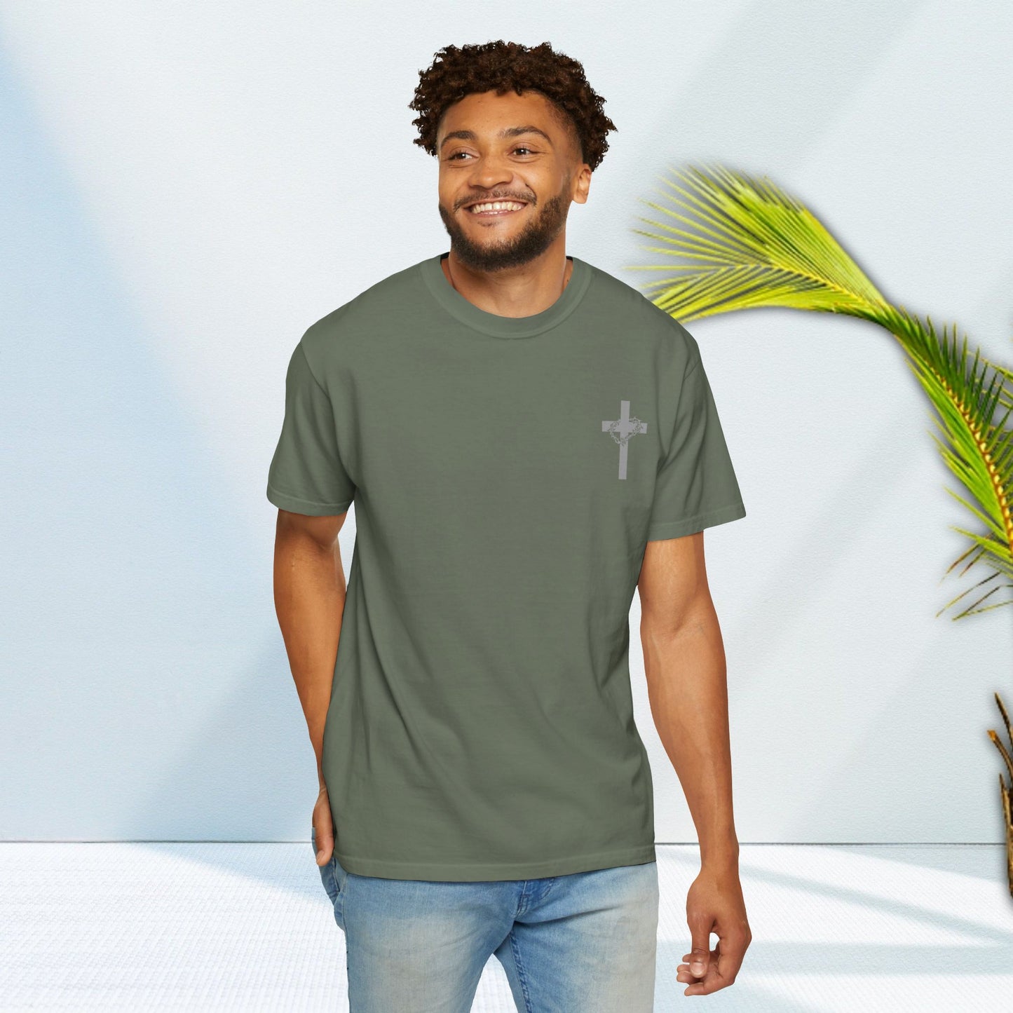 Faith-Inspired Unisex Garment-Dyed T-Shirt - 'Jesus Took My Place' Design