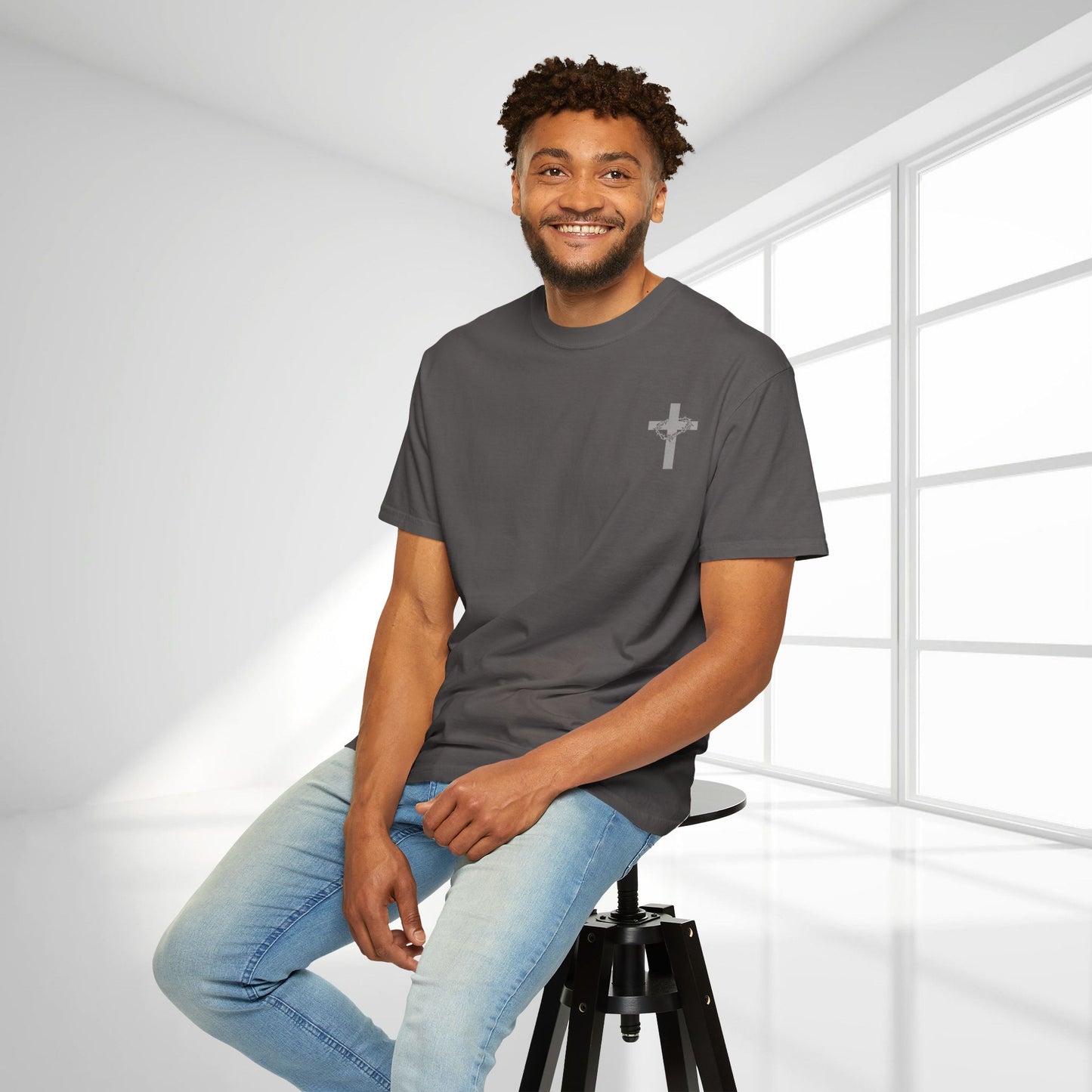 Faith-Inspired Unisex Garment-Dyed T-Shirt - 'Jesus Took My Place' Design