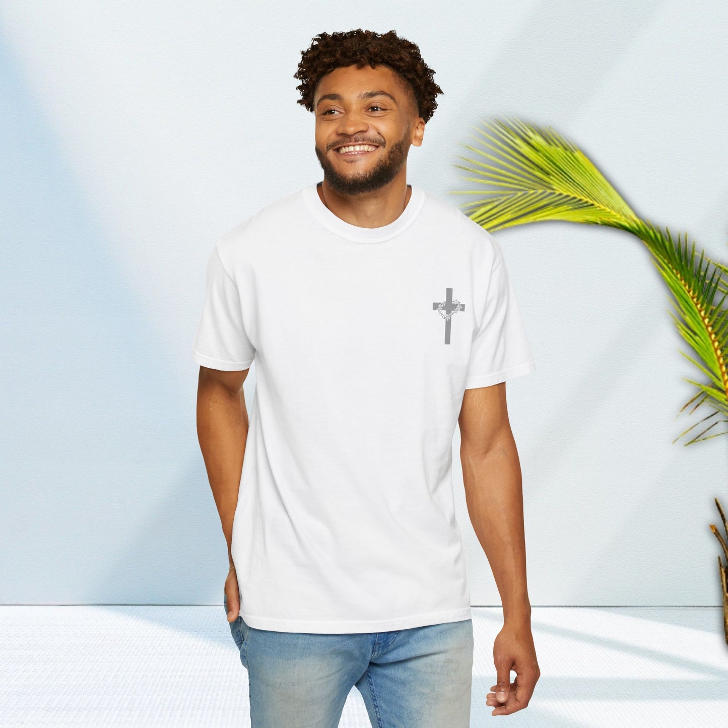 Faith-Inspired Unisex Garment-Dyed T-Shirt - 'Jesus Took My Place' Design