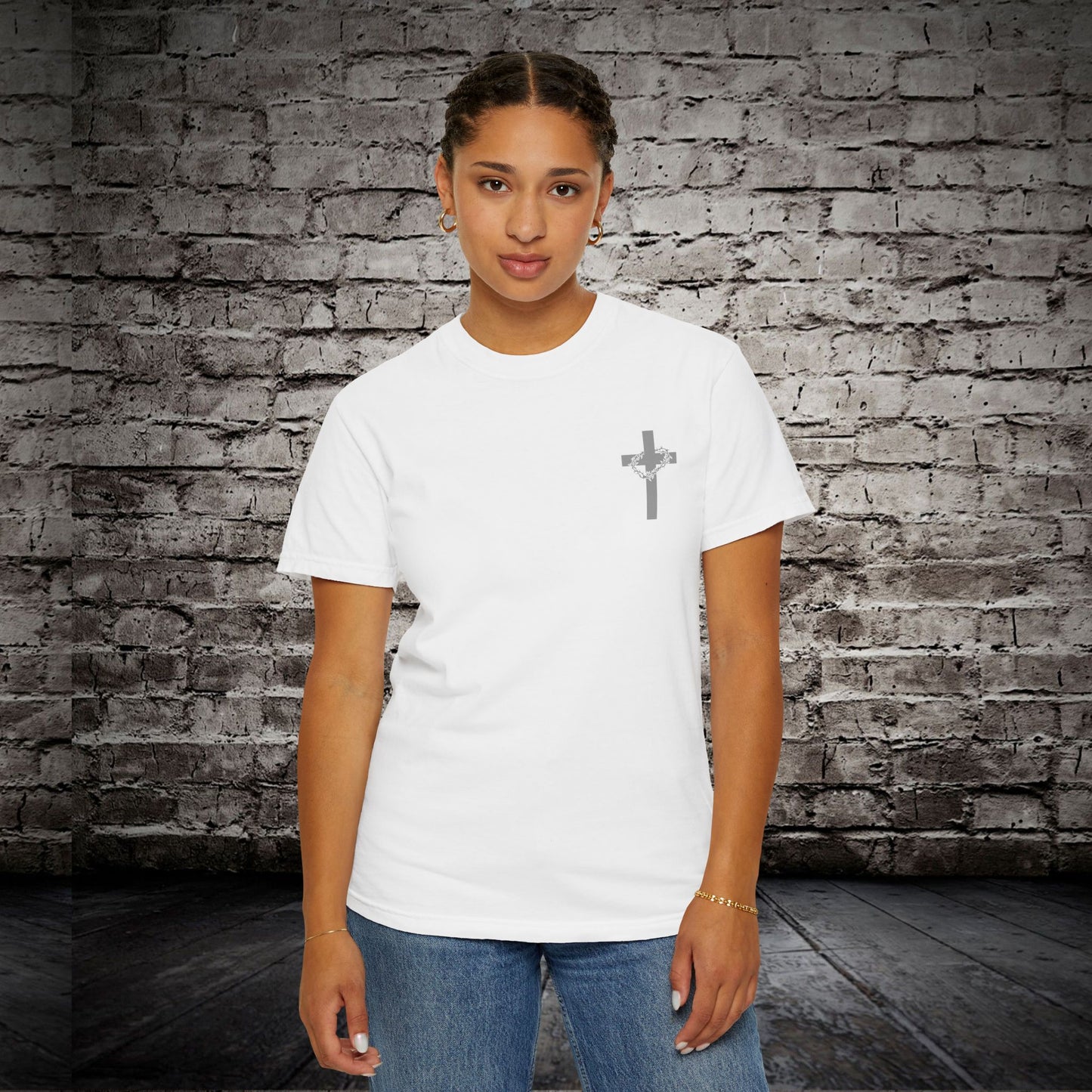 Faith-Inspired Unisex Garment-Dyed T-Shirt - 'Jesus Took My Place' Design