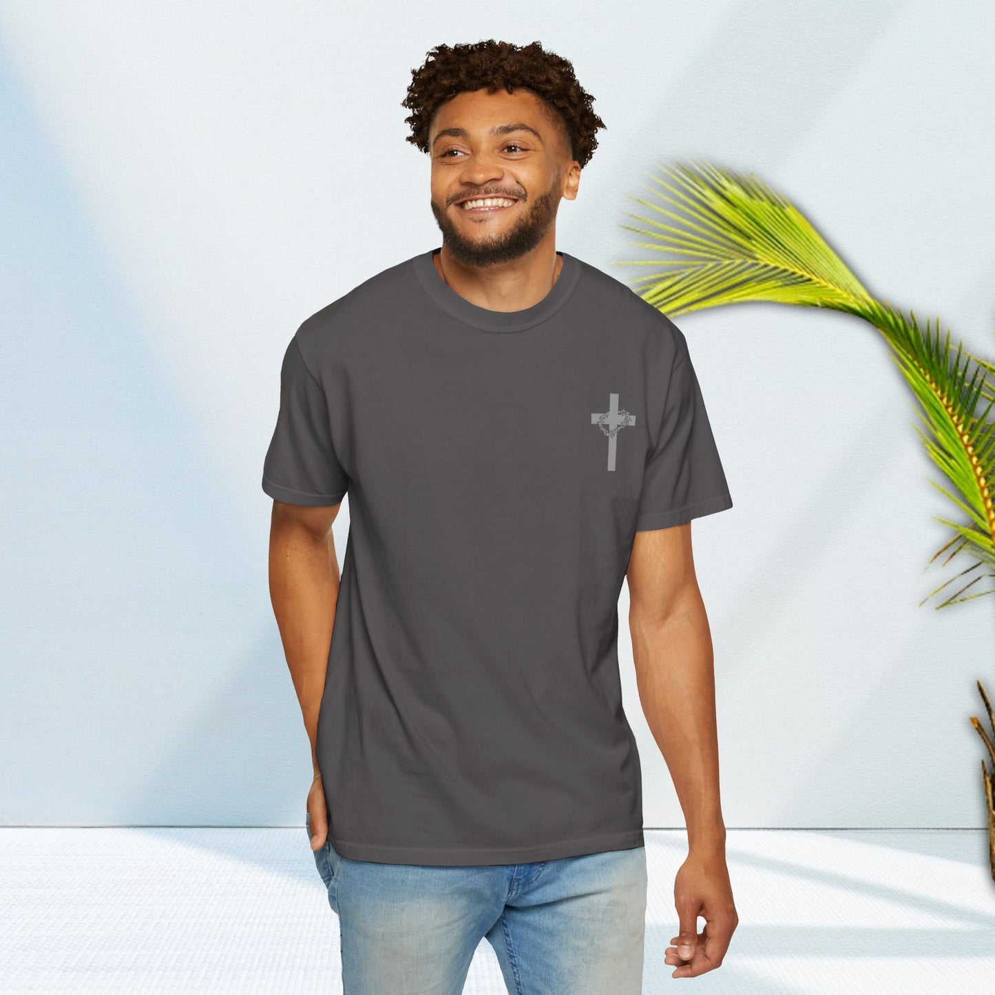 Faith-Inspired Unisex Garment-Dyed T-Shirt - 'Jesus Took My Place' Design