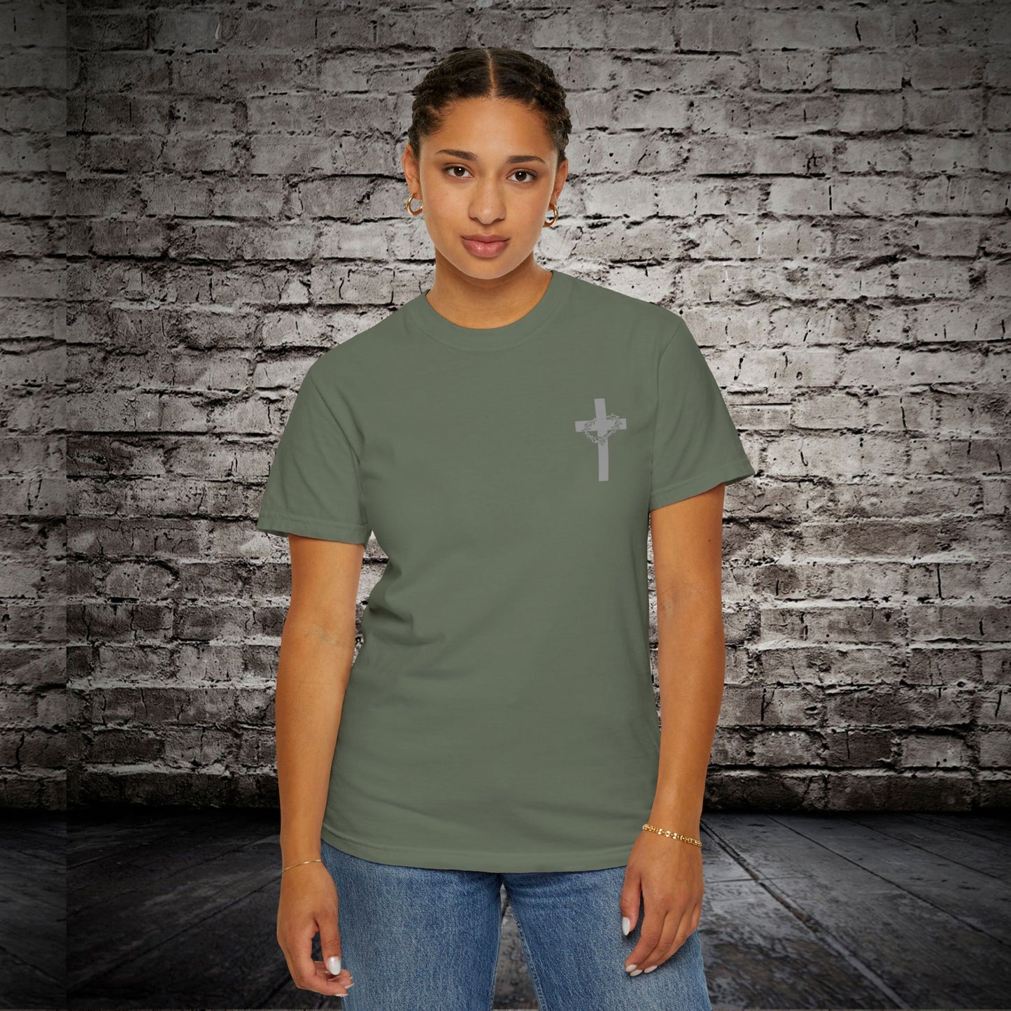 Faith-Inspired Unisex Garment-Dyed T-Shirt - 'Jesus Took My Place' Design