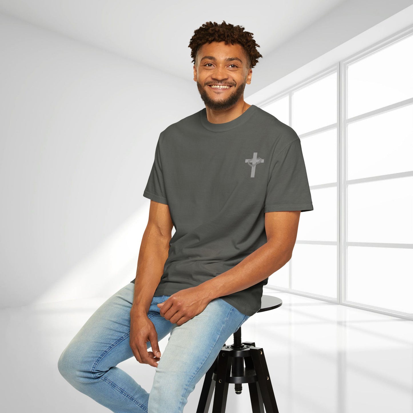 Faith-Inspired Unisex Garment-Dyed T-Shirt - 'Jesus Took My Place' Design